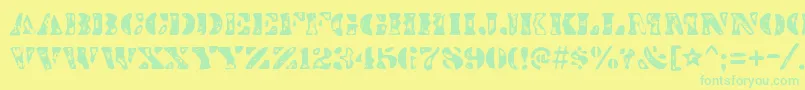 DirtybakersdozenscorchRegular Font – Green Fonts on Yellow Background