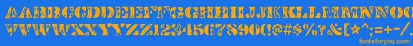DirtybakersdozenscorchRegular Font – Orange Fonts on Blue Background