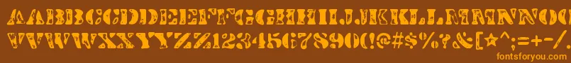 DirtybakersdozenscorchRegular Font – Orange Fonts on Brown Background