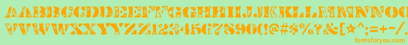 DirtybakersdozenscorchRegular Font – Orange Fonts on Green Background
