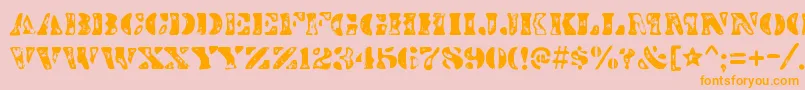 DirtybakersdozenscorchRegular-Schriftart – Orangefarbene Schriften auf rosa Hintergrund