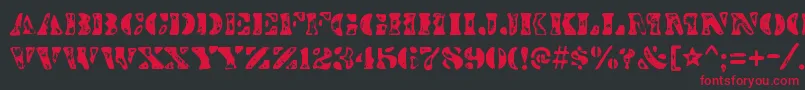 DirtybakersdozenscorchRegular Font – Red Fonts on Black Background