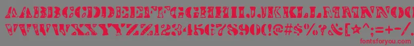 DirtybakersdozenscorchRegular Font – Red Fonts on Gray Background