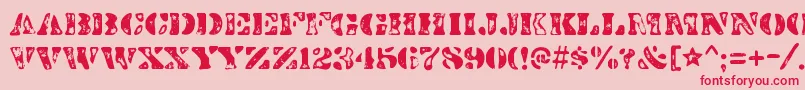 DirtybakersdozenscorchRegular Font – Red Fonts on Pink Background