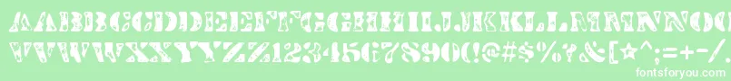 フォントDirtybakersdozenscorchRegular – 緑の背景に白い文字