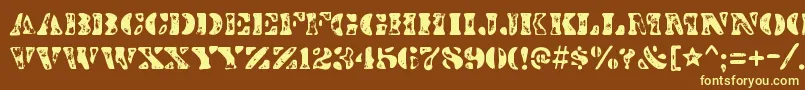DirtybakersdozenscorchRegular Font – Yellow Fonts on Brown Background