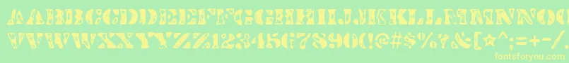 DirtybakersdozenscorchRegular Font – Yellow Fonts on Green Background