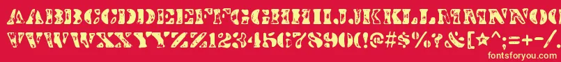 DirtybakersdozenscorchRegular Font – Yellow Fonts on Red Background