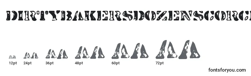 DirtybakersdozenscorchRegular Font Sizes