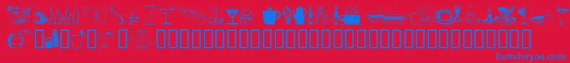 DrinksVarious Font – Blue Fonts on Red Background