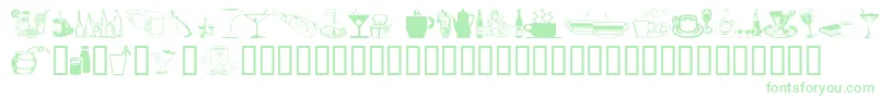 DrinksVarious Font – Green Fonts on White Background