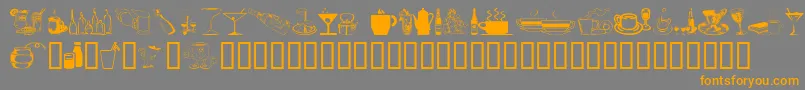 DrinksVarious Font – Orange Fonts on Gray Background