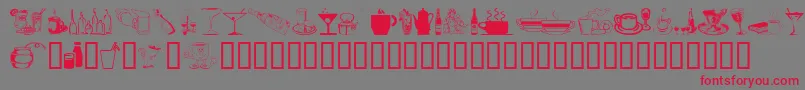 DrinksVarious Font – Red Fonts on Gray Background