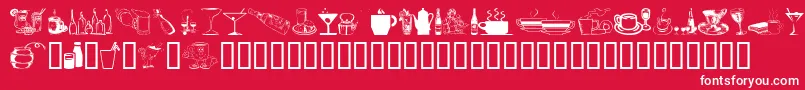 フォントDrinksVarious – 赤い背景に白い文字