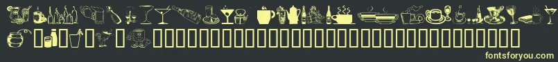 DrinksVarious Font – Yellow Fonts on Black Background