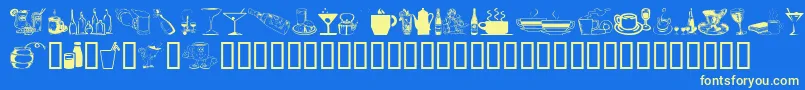 DrinksVarious Font – Yellow Fonts on Blue Background