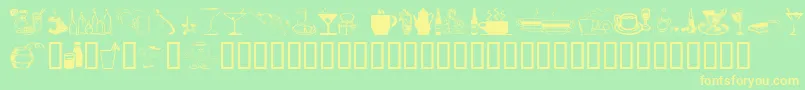 DrinksVarious Font – Yellow Fonts on Green Background