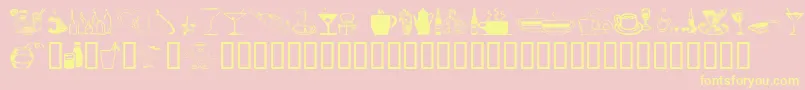 DrinksVarious Font – Yellow Fonts on Pink Background