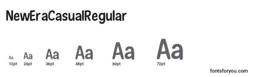 Размеры шрифта NewEraCasualRegular