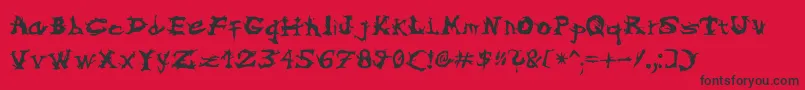 Symbiotic Font – Black Fonts on Red Background