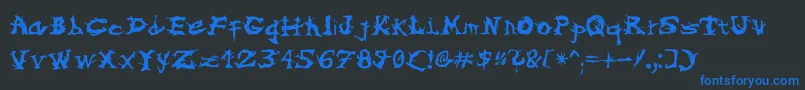 Symbiotic Font – Blue Fonts on Black Background