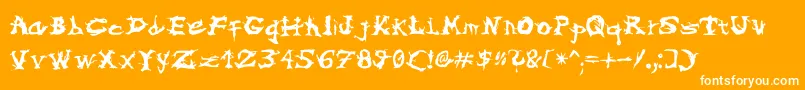 Symbiotic Font – White Fonts on Orange Background
