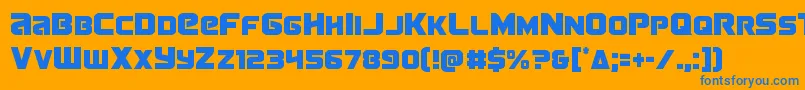 フォントTerrancond – オレンジの背景に青い文字