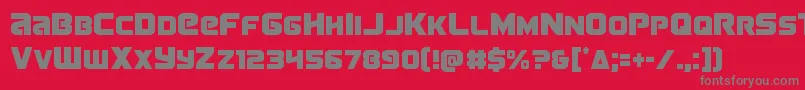 Terrancond Font – Gray Fonts on Red Background