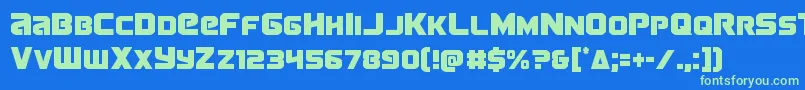 Terrancond Font – Green Fonts on Blue Background