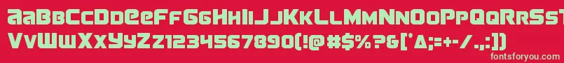 Terrancond Font – Green Fonts on Red Background