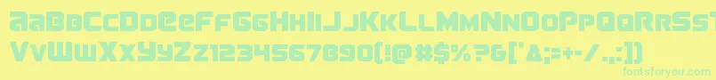 Terrancond Font – Green Fonts on Yellow Background