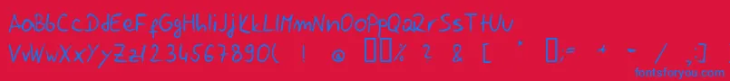 Jelurrg Font – Blue Fonts on Red Background