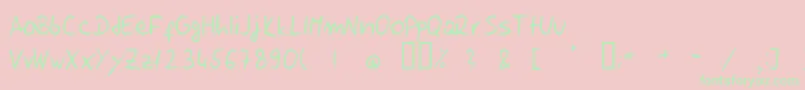 フォントJelurrg – ピンクの背景に緑の文字