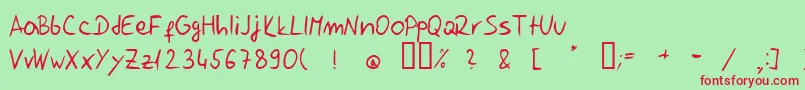 Jelurrg Font – Red Fonts on Green Background