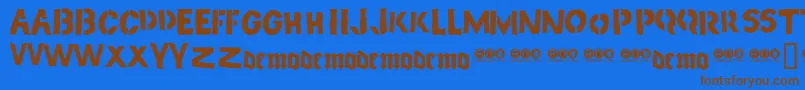 Pig Font – Brown Fonts on Blue Background