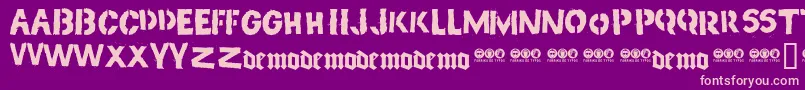 Pig Font – Pink Fonts on Purple Background