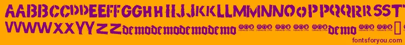 Pig Font – Purple Fonts on Orange Background