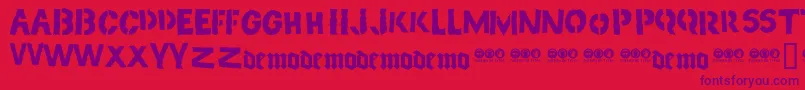 Pig Font – Purple Fonts on Red Background