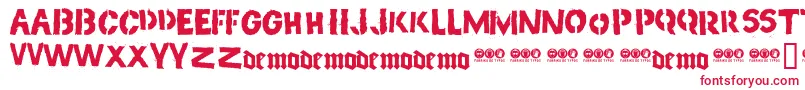 Pig Font – Red Fonts on White Background