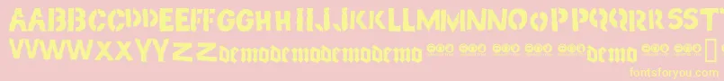 Pig Font – Yellow Fonts on Pink Background
