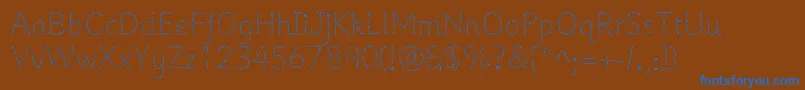 Primer Font – Blue Fonts on Brown Background