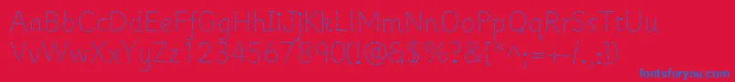 Primer Font – Blue Fonts on Red Background