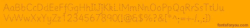 Primer-Schriftart – Braune Schriften auf orangefarbenem Hintergrund