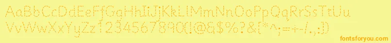 Primer Font – Orange Fonts on Yellow Background