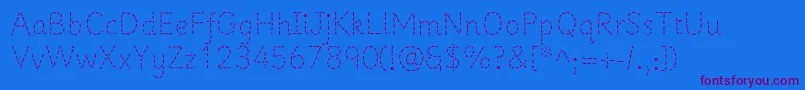 Primer-Schriftart – Violette Schriften auf blauem Hintergrund