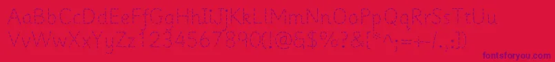 Primer Font – Purple Fonts on Red Background