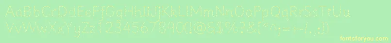 Primer Font – Yellow Fonts on Green Background