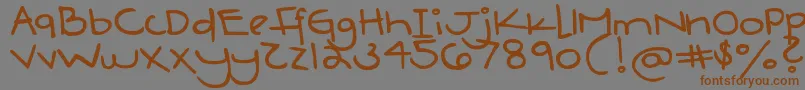 DjbBoyfriendJeans Font – Brown Fonts on Gray Background