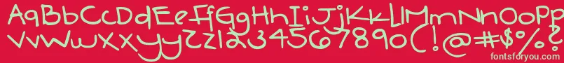 DjbBoyfriendJeans Font – Green Fonts on Red Background