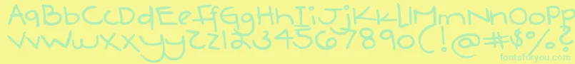 DjbBoyfriendJeans-Schriftart – Grüne Schriften auf gelbem Hintergrund